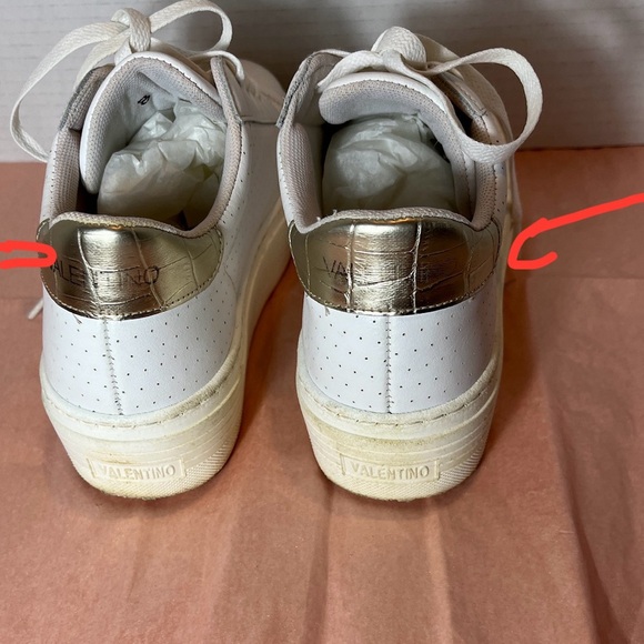Valentino Women's Cream Logo Sneakers - Picture 11 of 12